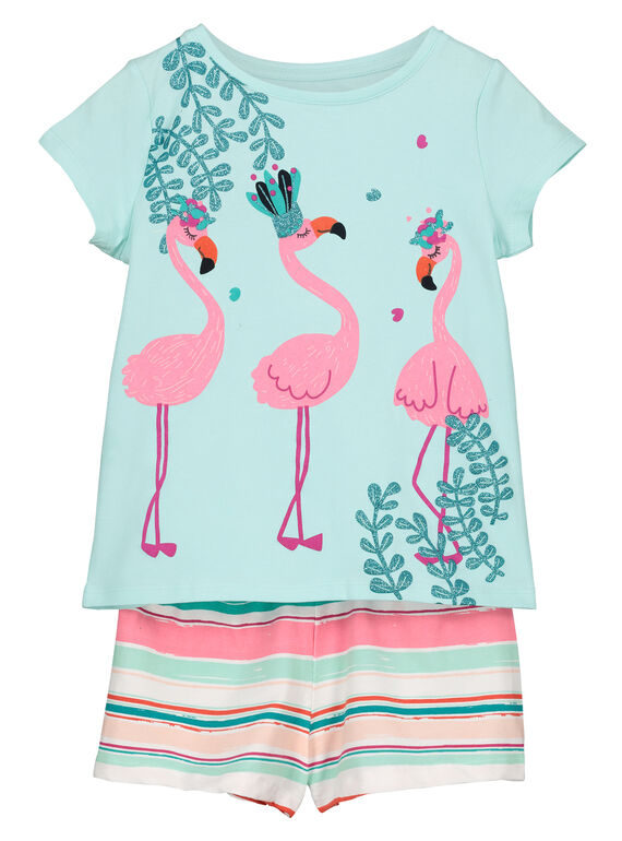 Pyjama short imprimé fille FEFAPYJFLA / 19SH11H3PYJ219