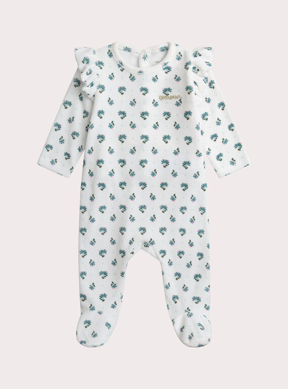 Grenouillère fleurs pour bébé fille XEFIGREIND / 25WH1333GRE001