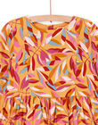 Robe fluide à volants et imprimé feuille multicolore PAMOROB1 / 22W901N1ROBB107