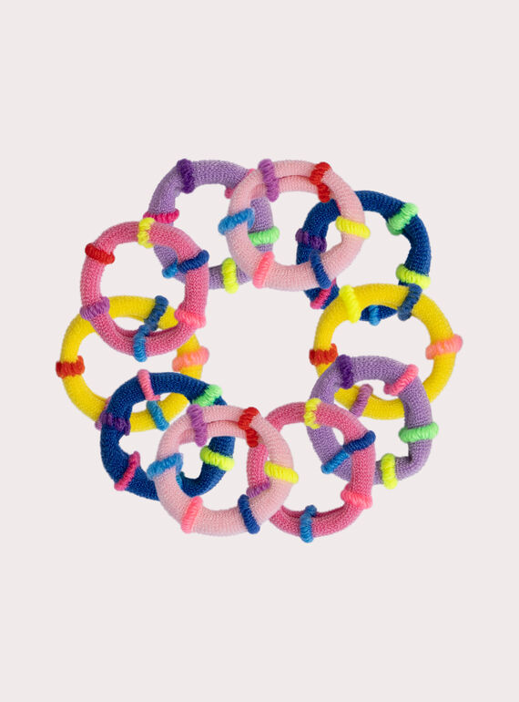 Lot de minis élastiques multicolores pour fille WYAJOELA1 / 25SI01G7ELA099