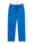 Pantalon bleu à taille élastique RONAUPAN / 23S902N1PANC238