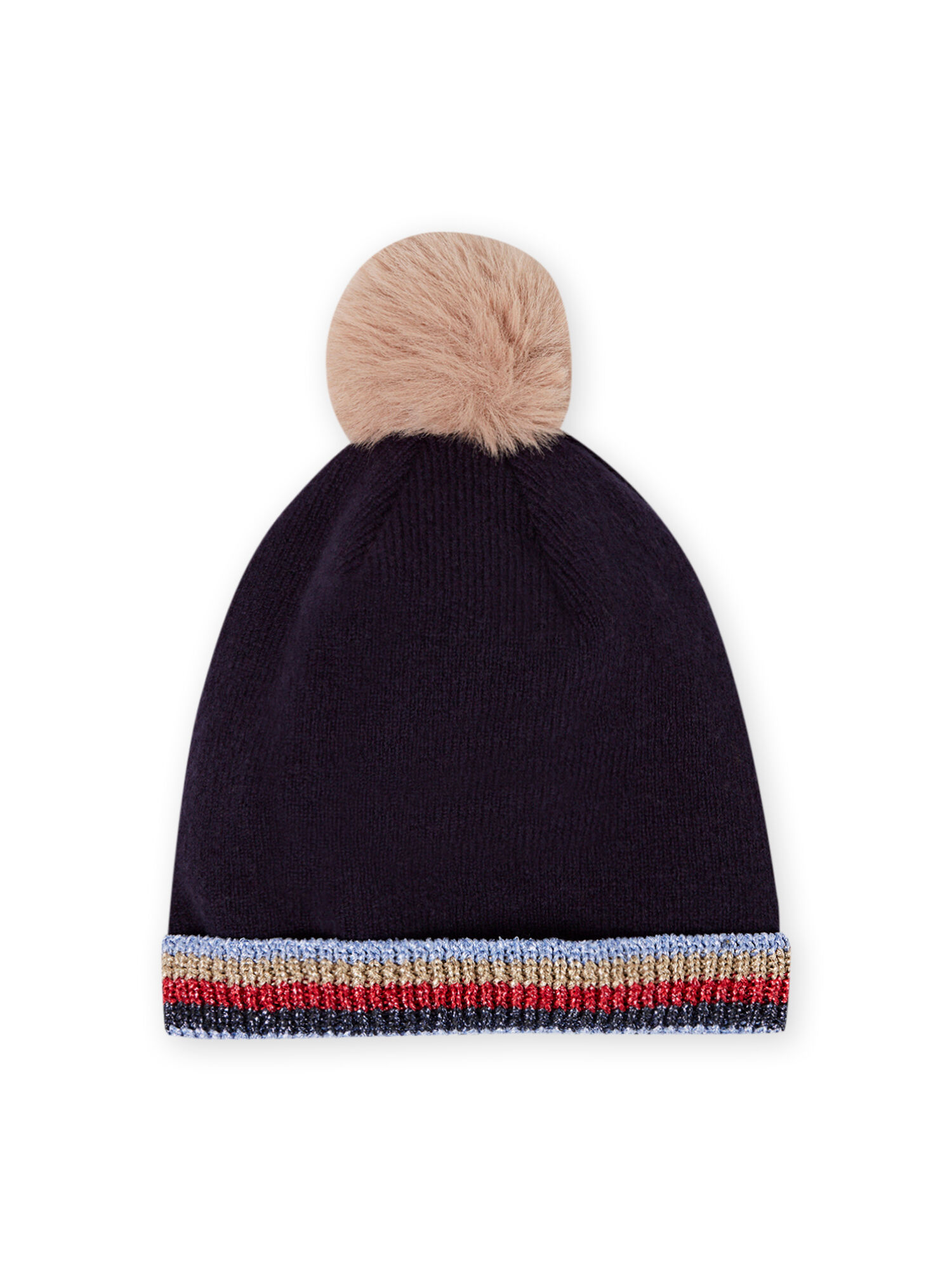 Bonnet a pompons details a rayures enfant fille Bonnet Echarpe Gants DPAM