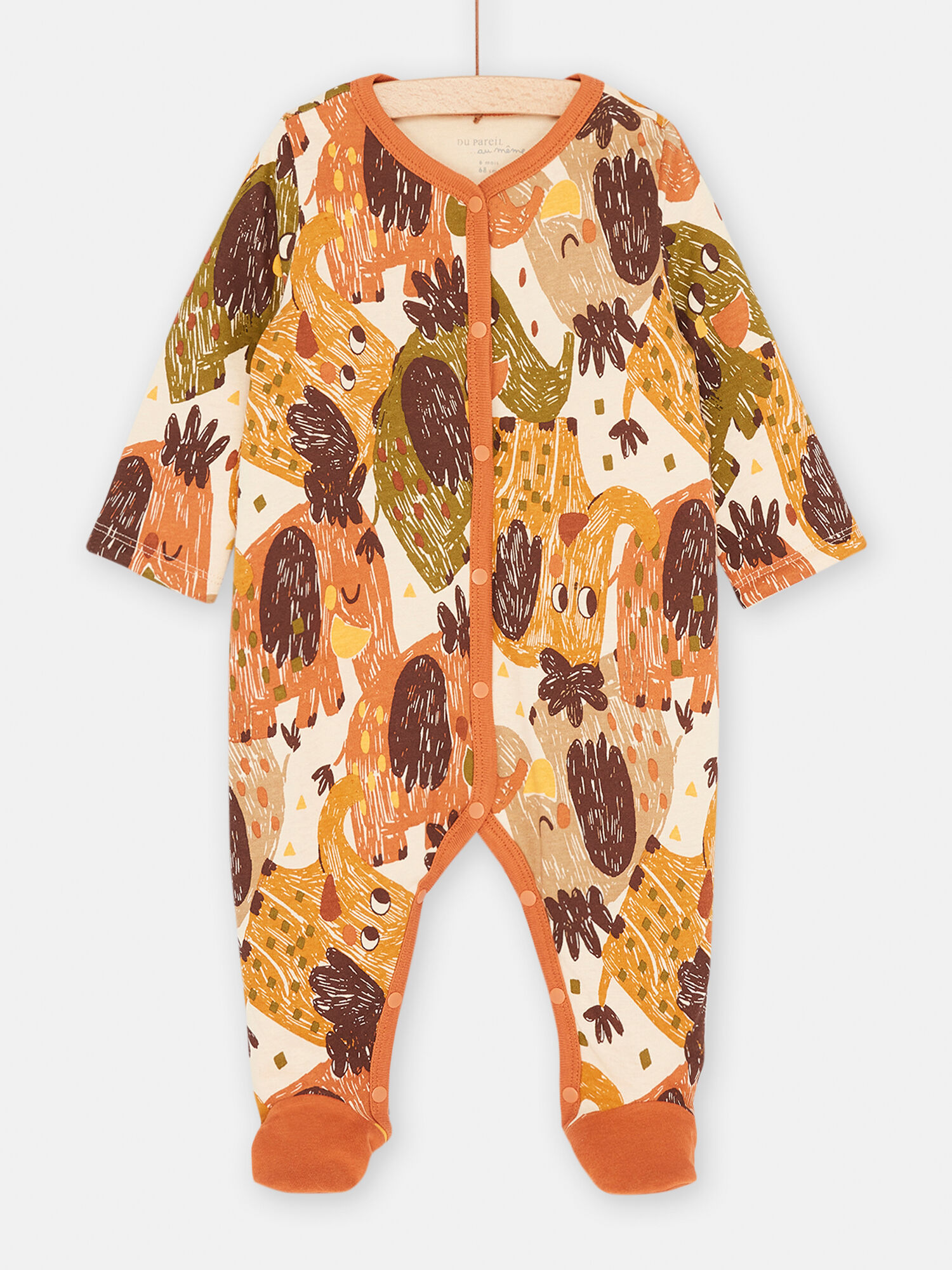 Grenouillere ficelle a imprime elephant bebe garcon Pyjama DPAM