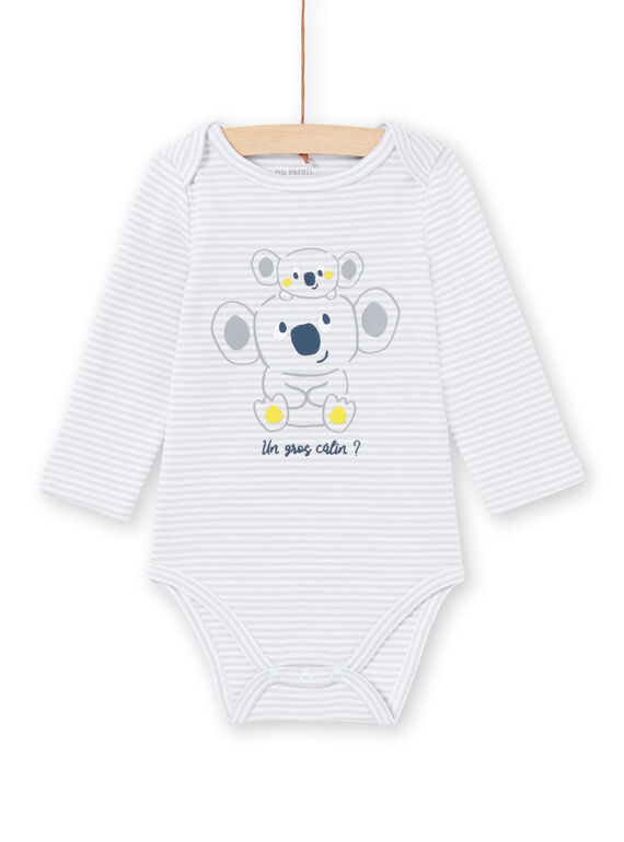 Body gris pâle à rayures bébé garçon MEGABODKOA / 21WH14B7BDLJ925