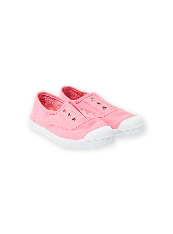 Tennis roses en toile de coton enfant fille LFTENROSE / 21KK3544D16030