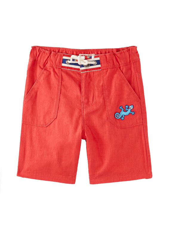 Bermuda garçon en mélange lin rouille JOSAUBER1 / 20S902Q4BER408