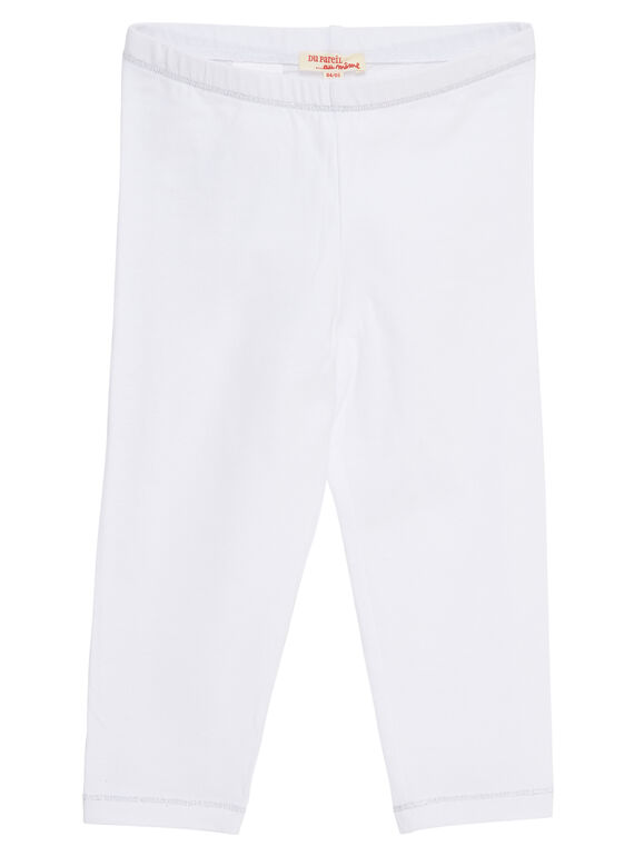 Legging uni blanc enfant fille JYAJOLEG2 / 20SI01T3D26000