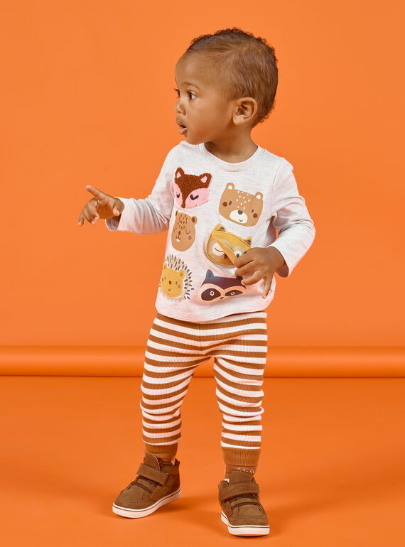 Ensemble T-shirt et legging gris chiné bébé garçon MUSAUENS / 21WG10P1ENSJ920