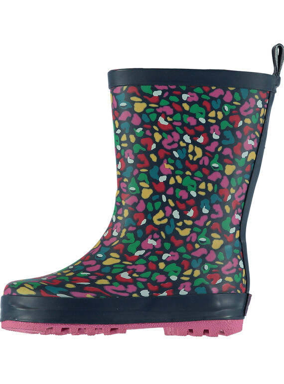 Botte de pluie multicolore léopard enfant fille GFBPMUL / 19WK35G1D0C070