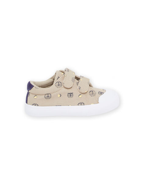 Baskets en toile beiges à imprimé tigres et lions RUTOILAOP / 23KK3873D16080