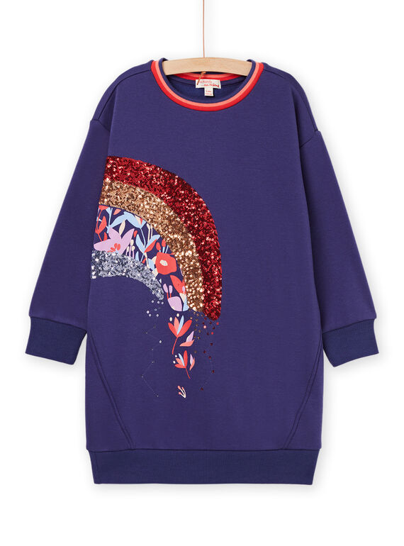 Robe sweat à motif arc-en-ciel en sequins RAPUROB2 / 23S901L2ROB703