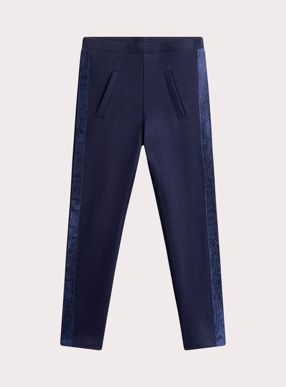 Legging bleu marine à bandes brillantes WAJOMOL1 / 25S901K2PAN070