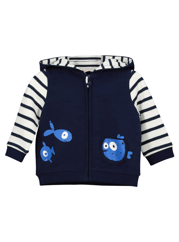 Gilet zippé à capuche bébé garçon FUNEGIL / 19SG10B1GIL713
