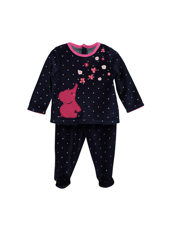 Pyjama en velours bébé fille FEFIPYJANI / 19SH1342PYJ099