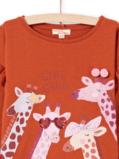 T-shirt caramel motif girafes fantaisie enfant fille MACOMTEE3 / 21W901L2TML420