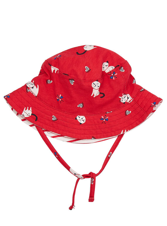Bob bébé fille rouge avec motif chat JYIGRACHA / 20SI09E1CHA050