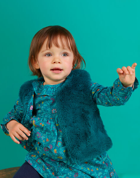 Gilet Sans Manches Bleu Canard Fausse Fourrure Bebe Fille Gilet Pull Sweat Bebe Dpam