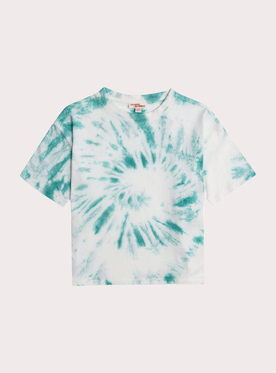 T-shirt  manches courtes imprimé tie and dye bleu WAJOTI7 / 25S901L1TMC001