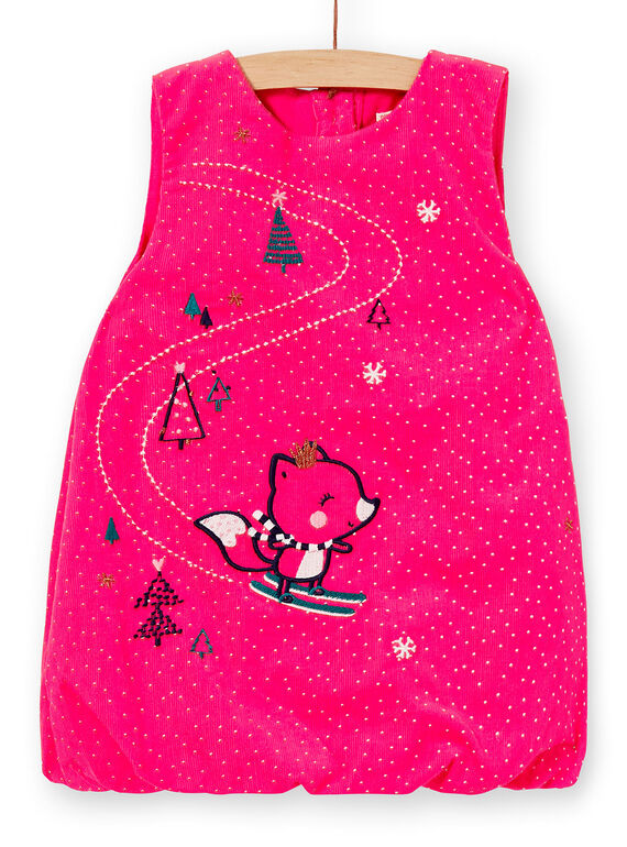 Robe rose en velours bébé fille KILUROB3 / 20WG09P1ROBD312