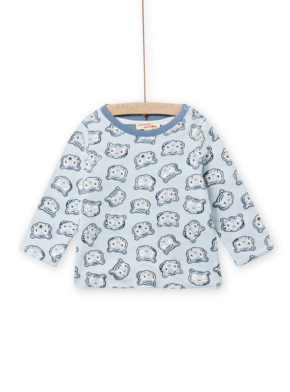 T-shirt réversible bleu et blanc bébé garçon NUMOTEE2 / 22SG10N2TML020