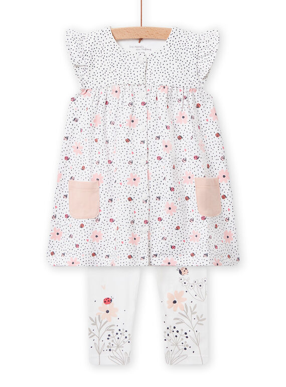 Ensemble robe et legging imprimé fleuri naissance fille