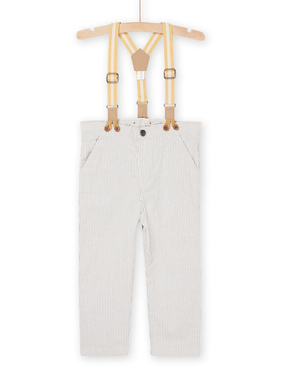 Pantalon beige avec bretelles amovibles RUNEOPAN / 23SG10O1PANI818