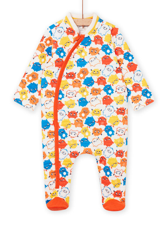 Grenouillère à imprimé fantaisie écrue bébé garçon NEGAGREAOP / 22SH14E3GRE001