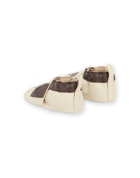 Chaussons en cuir beiges à motif chien RUCHOSDOG / 23KK3841D3S080