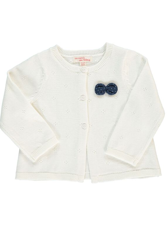 Gilet en maille bébé fille CIJOGIL1A / 18SG09R1CAR001