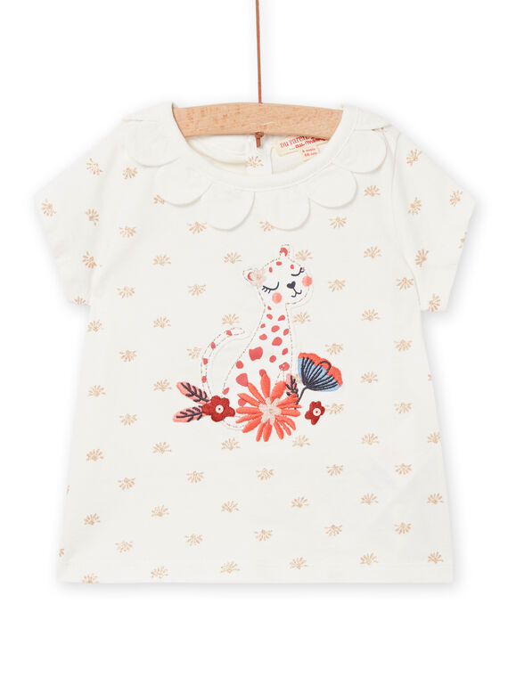 T-shirt écru bébé fille NISANBRA2 / 22SG09S2BRA001