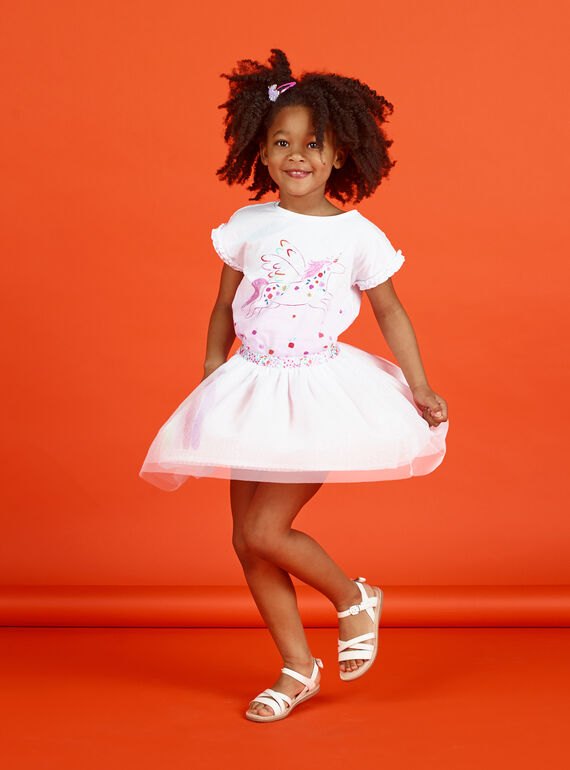 Jupe en tulle pailleté avec arc-en-ciel LAVIJUP2 / 21S901U1JUP000
