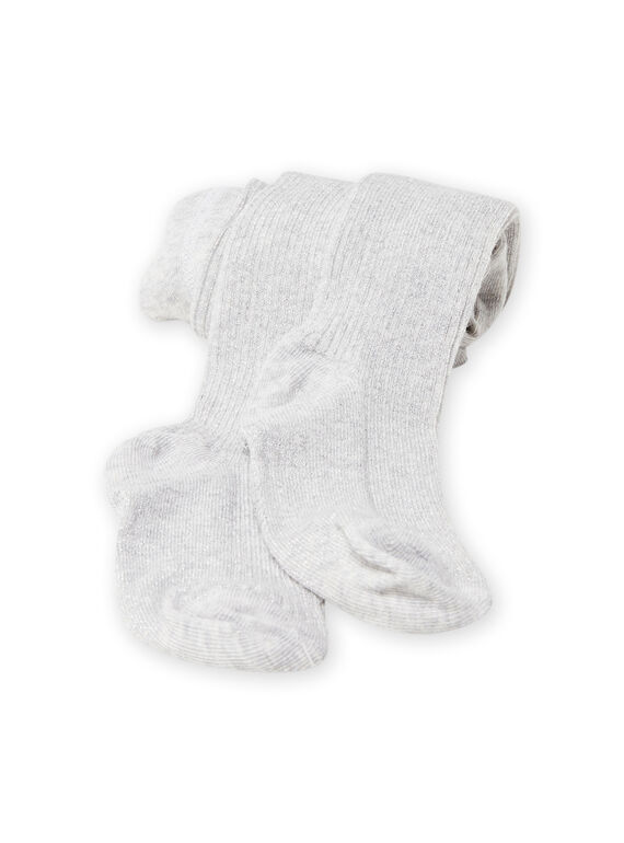 Collant uni gris chiné enfant fille MYAJOSCOL4 / 21WI0112COL943