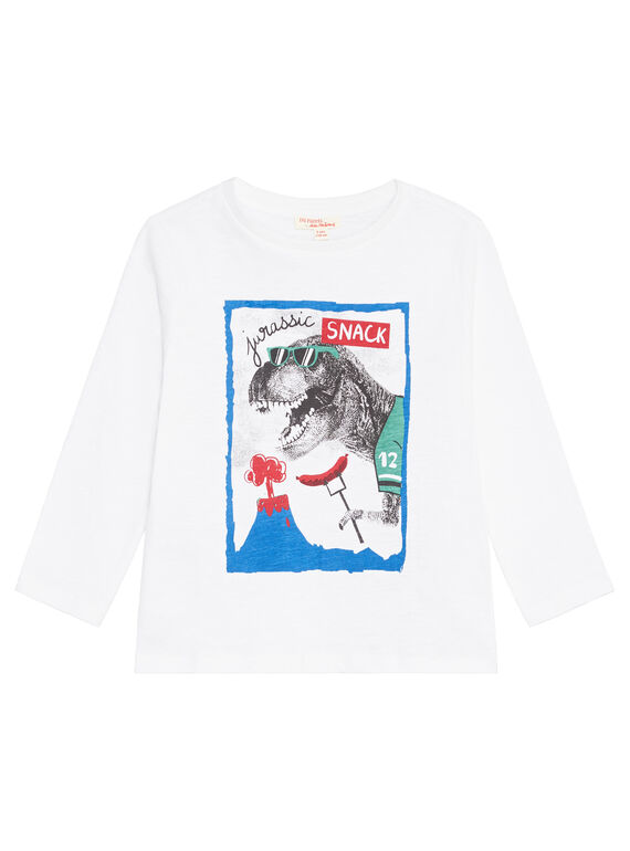Tee shirt manches longues blanc enfant garçon KOJOTEE3 / 20W90233D32000