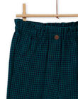 Pantalon paper bag milano à carreaux enfant fille MATUPANT / 21W901K1PAN070