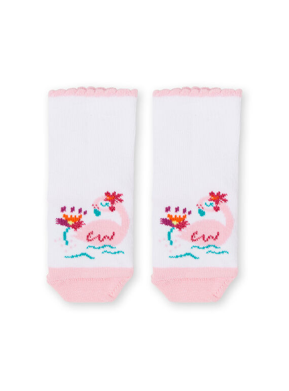 Chaussettes roses et blanches bébé fille LYIBONSOQ / 21SI09W1SOQ000