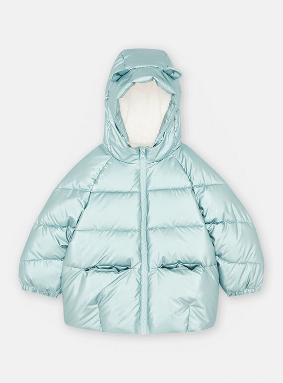 Doudoune à capuche métallisée bleu arctique SABLEDOUN / 23W901D1D3EC219