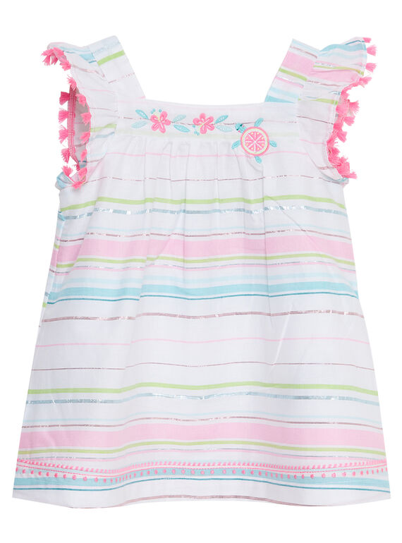 Robe rayée layette fille JIQUAROB2 / 20SG09R3ROB000
