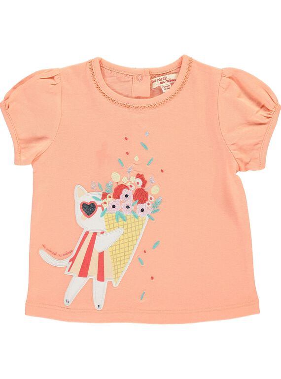 Tee-shirt manches courtes bébé fille CIBUTI2 / 18SG09K1TMC401