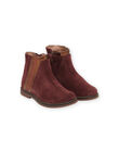 Boots en croûte de cuir bordeaux PABOOTMULTI / 22XK3582D0D503