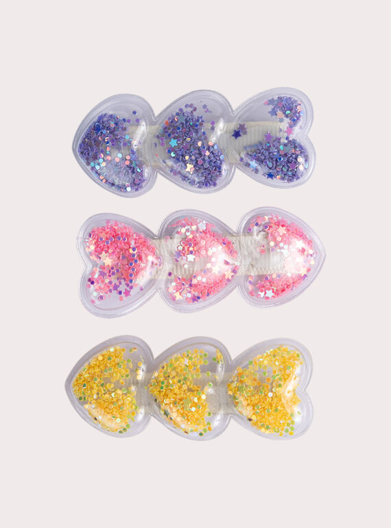 Lot de 3 barrettes cœurs pailletés pour fille WYAJOCLIC7 / 25SI01G4BRT099