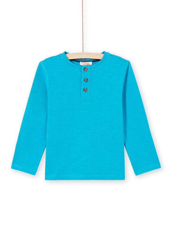 T-shirt turquoise enfant garçon MOJOTUN3 / 21W90211TMLC211