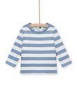 T-shirt réversible bleu et blanc bébé garçon NUMOTEE2 / 22SG10N2TML020
