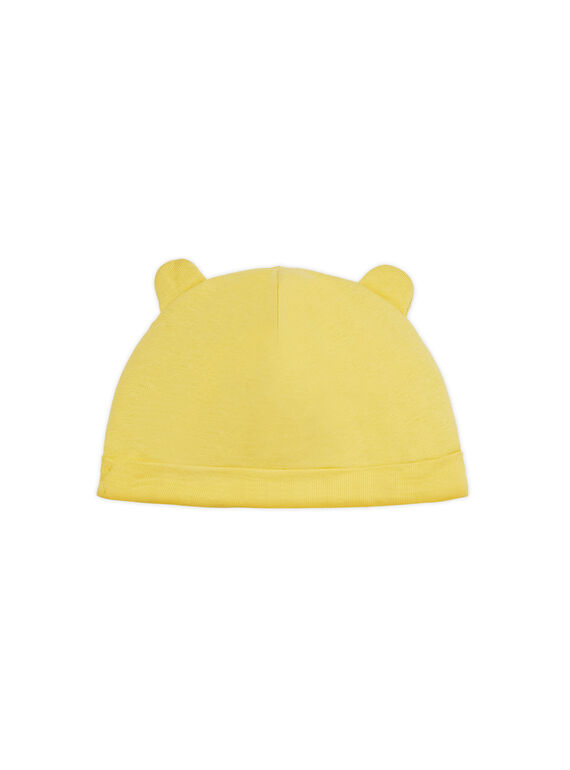 Bonnet naissance jaune à oreilles LOU1BON2 / 21SF42H3BNA103