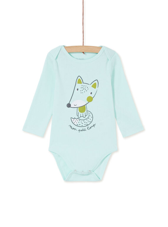 Body layette garçon manches longues motif petit loup KEGABODLOU / 20WH14T6BDLC227