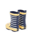 Bottes jaunes et bleu marine à imprimé à rayures et motif tête de chien RUPLUICHIEN / 23KK3811D0C010