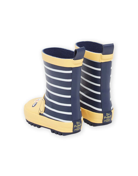 Bottes jaunes et bleu marine à imprimé à rayures et motif tête de chien RUPLUICHIEN / 23KK3811D0C010