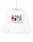 T-shirt écru motif fantaisie à sequins réversibles enfant fille MAMIXTEE4 / 21W901J5TML001