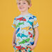 T-shirt bleu à imprimé requins
