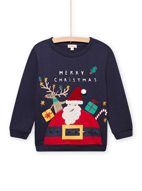Sweat de Noel bleu marine enfant garçon MONOSWE / 21W902Q1SWE705