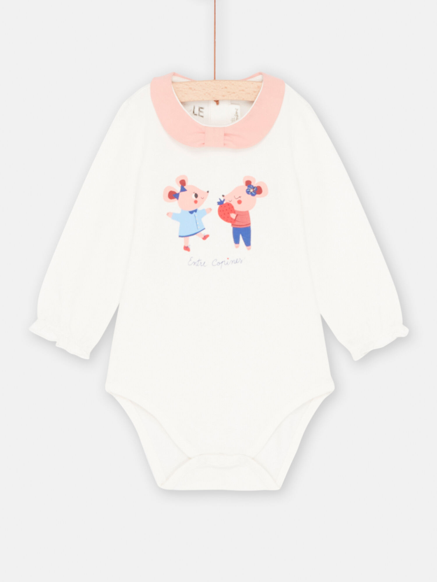 Body blanc et rose b b fille Body DPAM